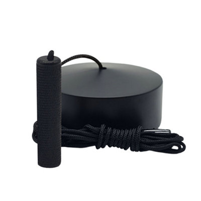 B&Q -  Essentials 6A 2 Way Matt Black Pull Cord Switch With Metal Pull Handle