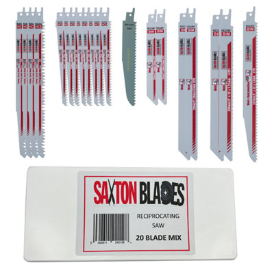 Saxton Blades Saxton Rpr20Mxa 20 Blade Reciprocating Sabre Saw Combo Wood Metal & Demolition from B&Q