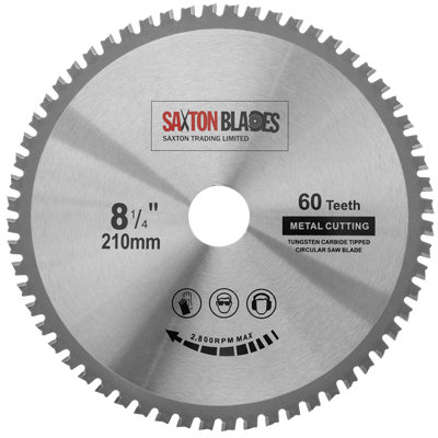 Saxton Blades Saxton Tct21060Tmb Tct Circular Blade 210mm X 60T Metal Cutting from B&Q
