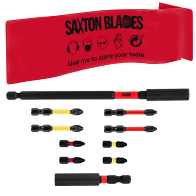 Saxton Blades Mib10Pc Saxton 10Pc Magnetic Impact Bit Holders & Bit Set Ph2 Pz2 from B&Q