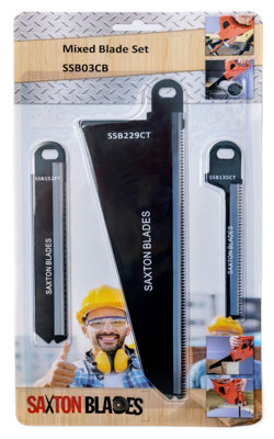 Saxton Blades Saxton Ssb03Cb Wood And Metal Reciprocating Saw Blades Compatible With Scorpion Black & Decker Piranha Saws Pack Of 3 from B&Q