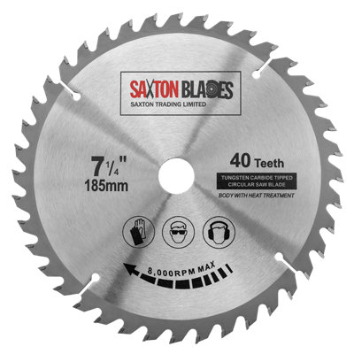 Saxton Blades Saxton Tct18540t20b Tct Circular Saw Blade 185Mm X 40 Teeth X 20Mm Bore + 16Mm Ring