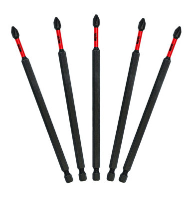 Saxton Blades 5 X Saxton Ph2 152mm Long Magnetic Impact Duty Phillips Screwdriver Drill Driver Bits from B&Q