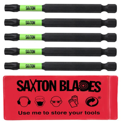Saxton Blades 5 X Saxton 89mm Tx30 Magnetic Impact Screwdriver Driver Bits Set Torx from B&Q