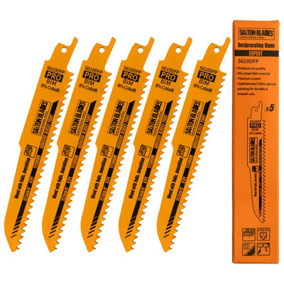 Saxton Blades Saxton S610Dfp 150mm Professional Range Reciprocating Saw Blade Demolition Bi-Metal 8% Cobalt Pack Of 5 from B&Q
