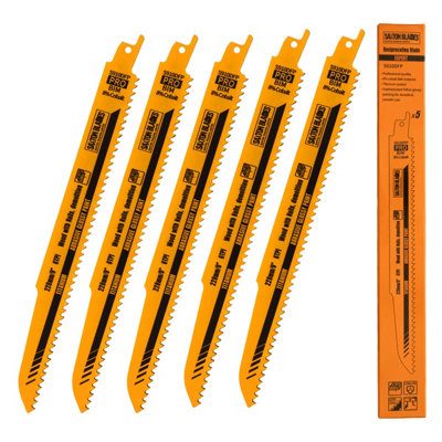 Saxton Blades Saxton S910Dfp 228mm Professional Range Reciprocating Saw Blade Wood Metal Demolition Bi-Metal 8% Cobalt Pack Of 5 from B&Q
