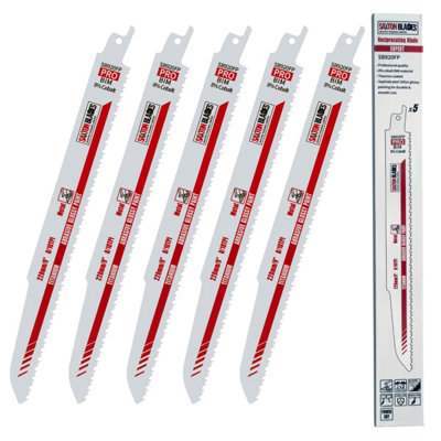 Saxton Blades Saxton Sb920Fp 225mm Professional Range Reciprocating Saw Blade Demolition Bi-Metal 8% Cobalt Pack Of 5 from B&Q
