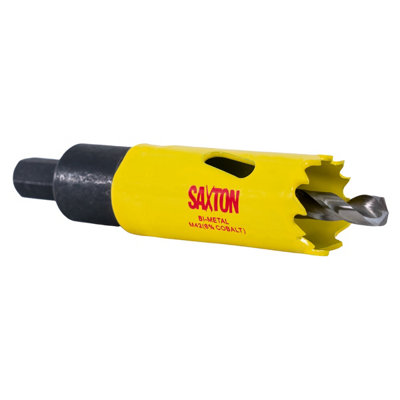 Saxton Blades Saxton Hss Hole Saw M42 Bi-Metal 8% Cobalt Heavy Duty With Arbor (14mm230mm)27mm (1.1/16") + Arbor from B&Q