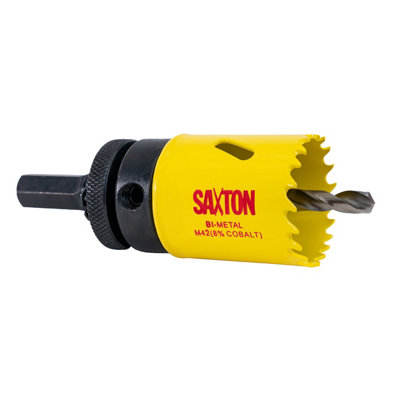 Saxton Blades Saxton Hss Hole Saw M42 Bi-Metal 8% Cobalt Heavy Duty With Arbor (14mm230mm)38mm (1.1/2") + Arbor from B&Q