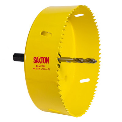 Saxton Blades Saxton Hss Hole Saw M42 Bi-Metal 8% Cobalt Heavy Duty With Arbor (14mm230mm)114mm (4.1/2") + Arbor from B&Q