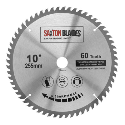 Saxton Blades Saxton Tct25560T254B Tct Circular Blade 255mm X 60T X 25.4mm Bore from B&Q