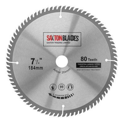 Saxton Blades Saxton Tct18480t Tct Circular Blade 184Mm X 80T X 20Mm Bore + 16Mm Reduction Ring