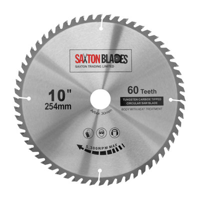 Saxton Blades Saxton Tct254460T Tct Circular Blade 254mm X 60T X 30mm Bore + 1620 And 25mm Reduction Rings from B&Q