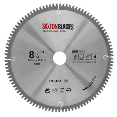 Saxton Blades Saxton Tctnr210100T254B Tct Negative Rake / Hook Saw Blade 210mm X 100T X 25.4mm Bore from B&Q