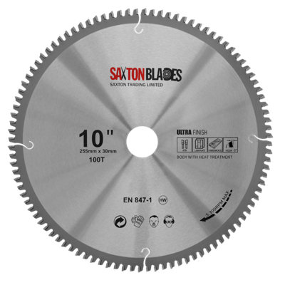 Saxton Blades Saxton Tctnr255100T Tct Negative Rake / Hook Circular Blade 255mm X 100T X 30mm Bore from B&Q
