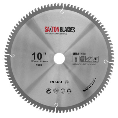 Saxton Blades Saxton Tctnr255100T254B Tct Negative Rake / Hook Circular Blade 255mm X 100T X 25.4mm Bore from B&Q