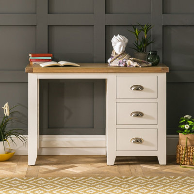 The Furniture Market Cheshire Cream Painted 3 Drawer Pedestal Dressing Table from B&Q
