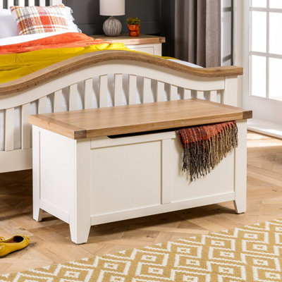 The Furniture Market Cheshire Cream Painted Blanket Bedding Storage Box from B&Q