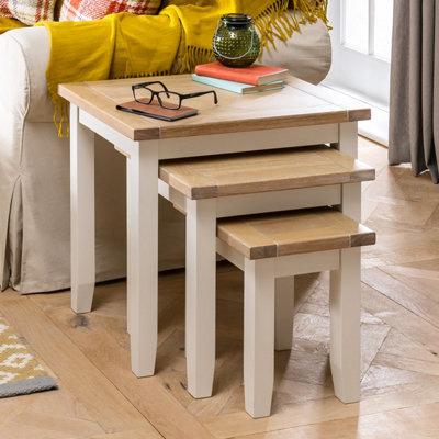 The Furniture Market Cheshire Cream Painted Nest Of 3 Side Tables from B&Q