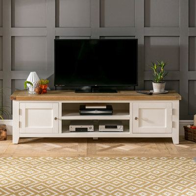 The Furniture Market Cheshire Cream Painted Large Widescreen Tv Unit Up To 80 Tv Size from B&Q