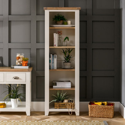The Furniture Market Cheshire Cream Tall Narrow Alcove Bookcase With 4 Adjustable Shelves from B&Q