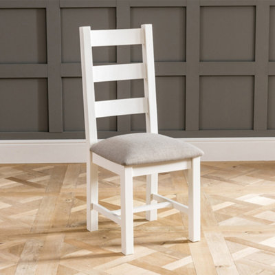 The Furniture Market Cheshire Cream Painted Ladder Back Dining Chair from B&Q