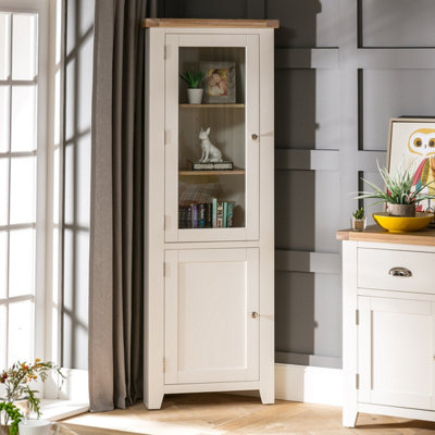 The Furniture Market Cheshire Cream Tall Glazed Corner Cabinet from B&Q