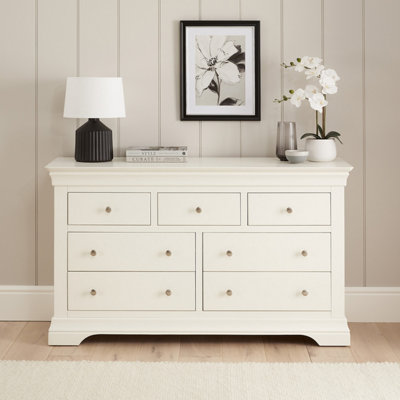 The Furniture Market Wilmslow White Painted Large Wide 3 Over 4 Drawer Chest from B&Q