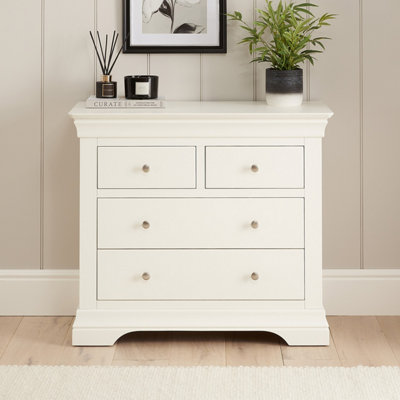 The Furniture Market Wilmslow White Painted 2 Over 2 Drawer Chest from B&Q