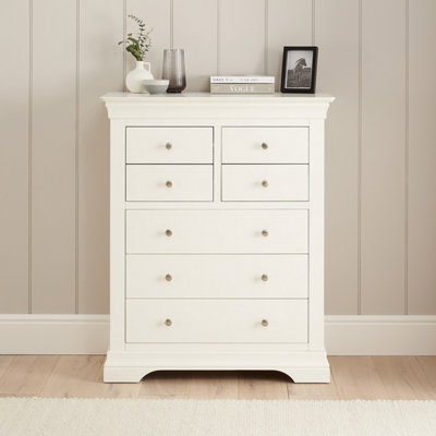 The Furniture Market Wilmslow White Painted Tall 4 Over 3 Drawer Chest from B&Q