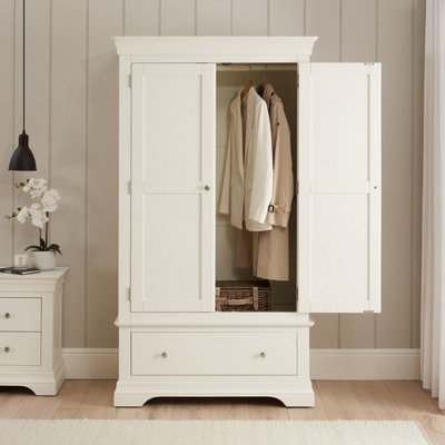 The Furniture Market Wilmslow White Painted 2 Door Double Wardrobe With Drawer from B&Q