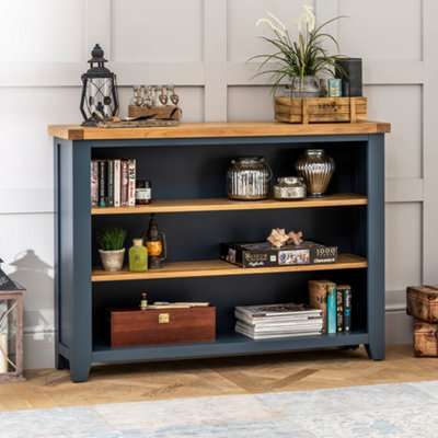 The Furniture Market Westbury Blue Painted Wide Low Adjustable 2 Shelf Bookcase from B&Q