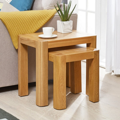 The Furniture Market Soho Oak Nest Of 2 Side Table Set from B&Q
