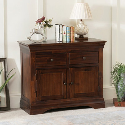 The Furniture Market French Hardwood Mahogany Stained Small Sideboard from B&Q