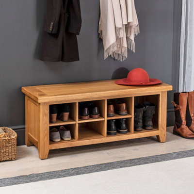 The Furniture Market Cheshire Oak Hallway Shoe Storage Bench from B&Q