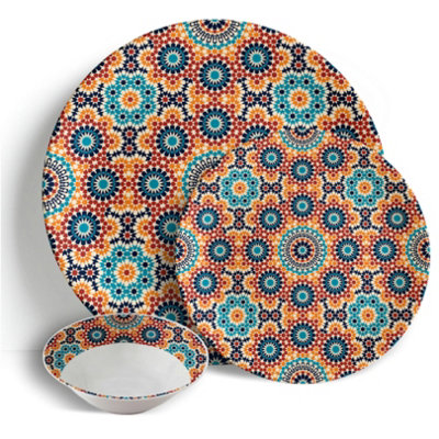  - Marrakesh Sunrise18Pc Dinner SetCeramic Porcelain China