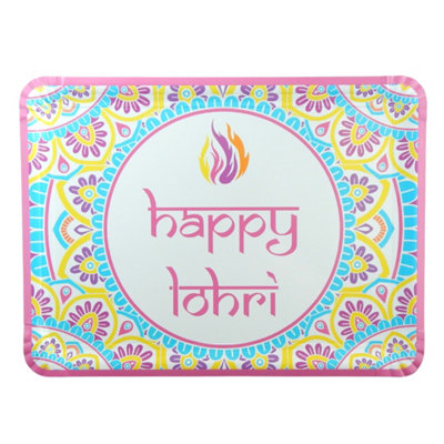 Happy Lohri Serving Trays (3 Pack)Multicolour from B&Q