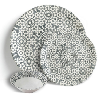  - Roma Pebble18Pc Dinner SetCeramic Porcelain China