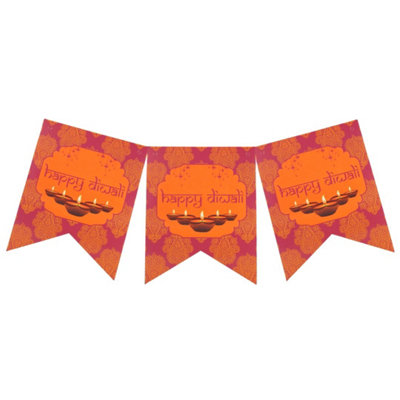 Happy Diwali BannerPink & Orange from B&Q