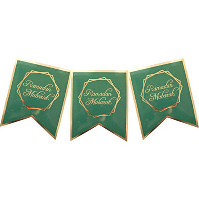 Ramadan Mubarak Party BannerGreen & Gold from B&Q