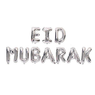 Eid Mubarak Foil BalloonsSilver from B&Q