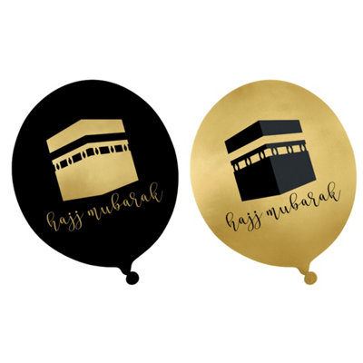 Hajj Party Balloons (10Pk)Black & Gold from B&Q