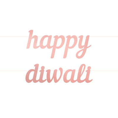 Happy Diwali Letter BannerRose Gold from B&Q