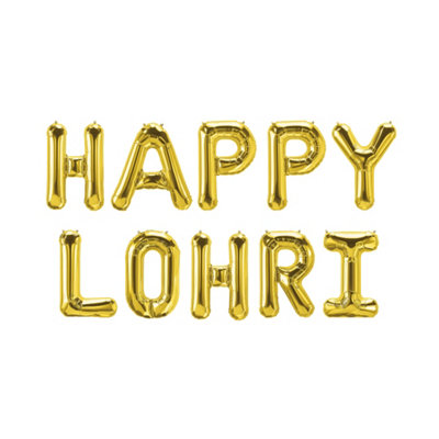 Happy Lohri Foil BalloonsGold from B&Q