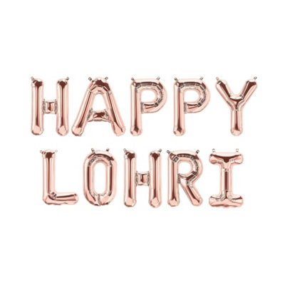 Happy Lohri Foil BalloonsRose Gold from B&Q
