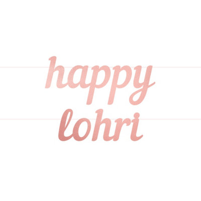 Happy Lohri Letter BannerRose Gold from B&Q
