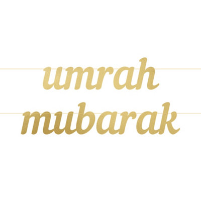 Umrah Mubarak Letter BannerGold from B&Q