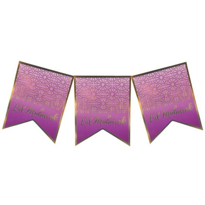 Eid Mubarak BannerPurple & Gold from B&Q