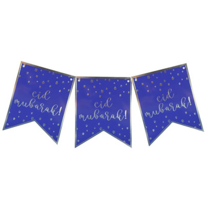 Eid Mubarak BannerBlue & Silver from B&Q