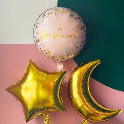 Mubarak Foil Balloon BundleInflated With Helium from B&Q